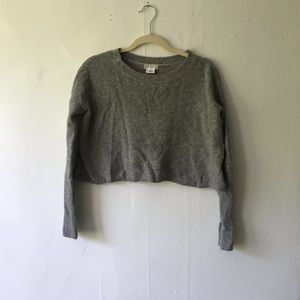 Cropped Gray Wool Sweater